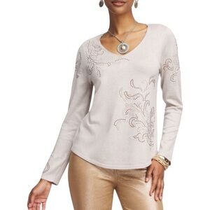 Chico’s V Neck Sparkle Top
